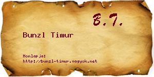 Bunzl Timur névjegykártya